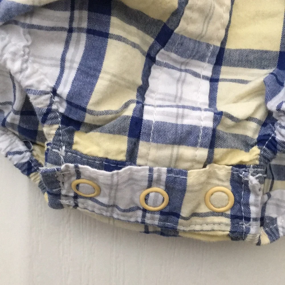 Infant Boys’ The Children’s Place Plaid Shirt Snap-crotch One-piece (9-12 months
